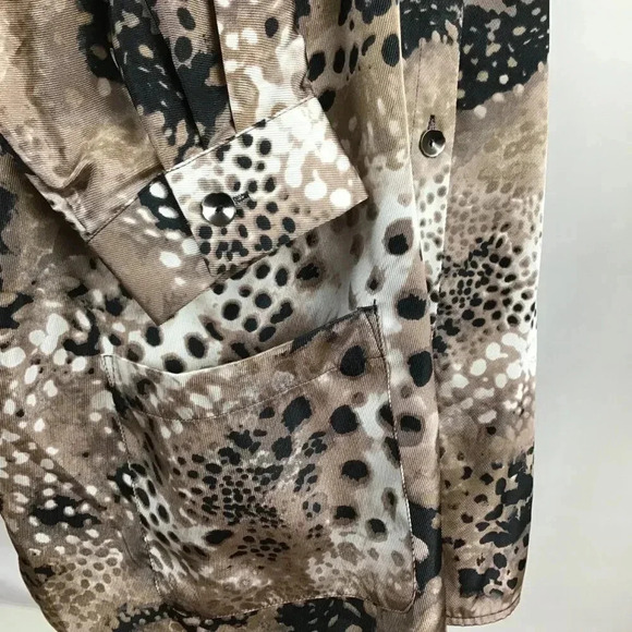 Fabulous George Simonton Says Silky Animal Leopard Print Tunic Shirt 2X Pockets - Picture 10 of 14
